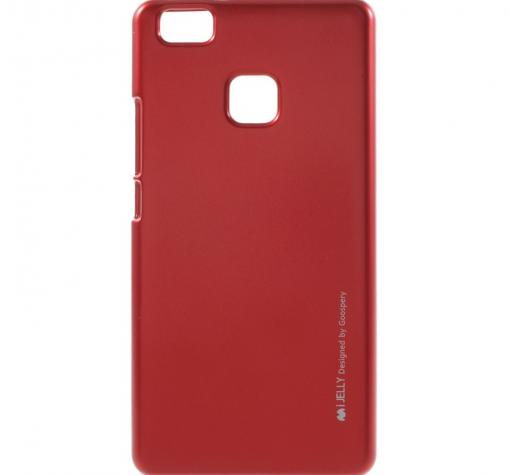 Луксозен силиконов калъф / гръб / TPU MERCURY i-Jelly Case Metallic Finish за Huawei P9 Lite - червен