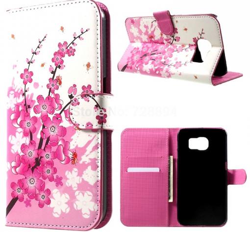 Кожен калъф Flip тефтер Flexi със стойка за Samsung S7 Edge G935 - Peach Blossom