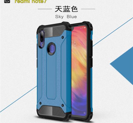 Силиконов гръб TPU Spigen Hybrid с твърда част за Xiaomi Redmi 7 - син