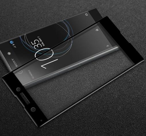 4D full cover Tempered glass screen protector Sony Xperia XA1 / Заоблен стъклен скрийн протектор Sony Xperia XA1 - черен