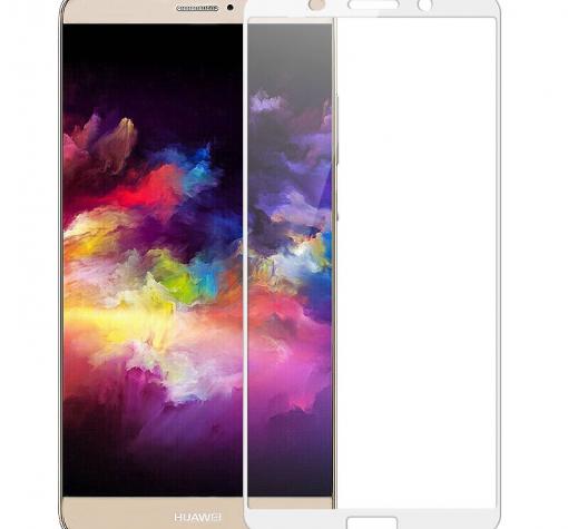 3D full cover Tempered glass screen protector Huawei Mate 10 Pro / Извит стъклен скрийн протектор Huawei Mate 10 Pro - бял