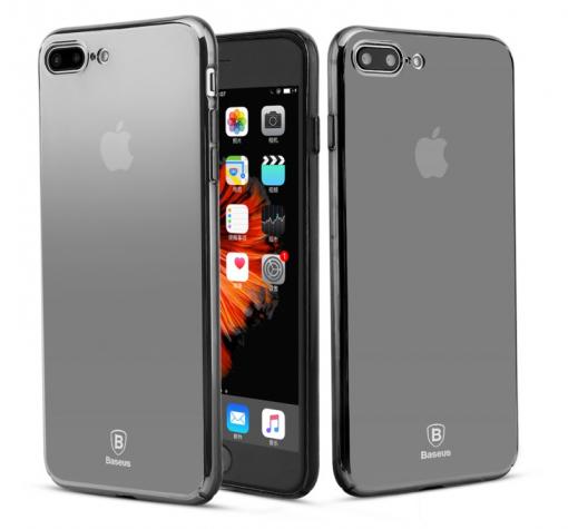 Оригинален гръб Baseus Glass Case за Apple iPhone 7 Plus - тъмно сив / огледален