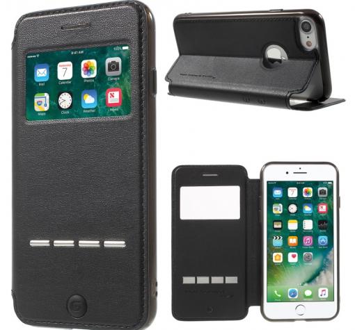 Оригинален кожен калъф Flip тефтер G-Case Sense Series със стойка за Apple iPhone 7 - черен