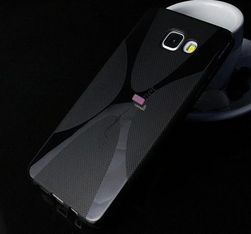 Силиконов калъф / гръб / TPU X Line за Samsung A3 2017 A320 - черен