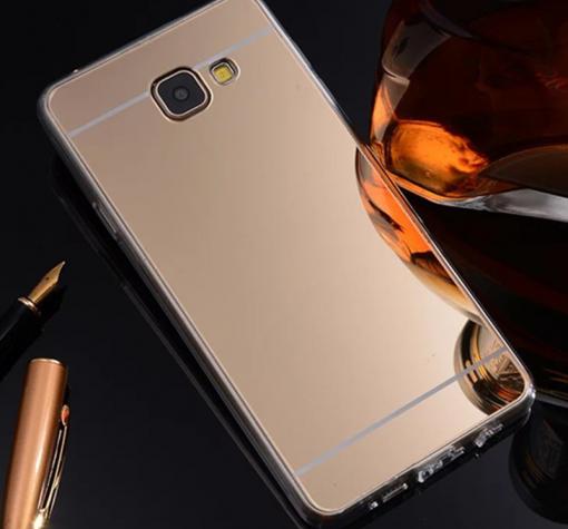 Луксозен силиконов калъф / гръб / TPU за Samsung A5 2017 A520 - златист / огледален