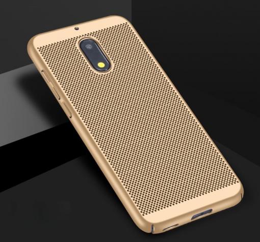 Луксозен твърд гръб за Nokia 5.1 2018 - златист / Grid