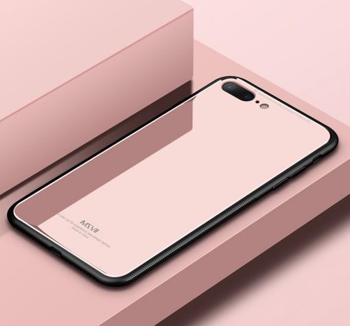 Луксозен стъклен твърд гръб за Apple iPhone 7 Plus / iPhone 8 Plus - розов