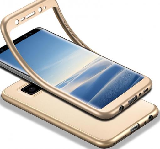 Луксозен силиконов калъф / гръб / TPU 360° KST за Samsung Note 8 N950 - златист / лице и гръб