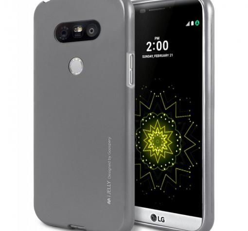 Луксозен силиконов калъф / гръб / TPU MERCURY i-Jelly Case Metallic Finish за LG G5 - сив