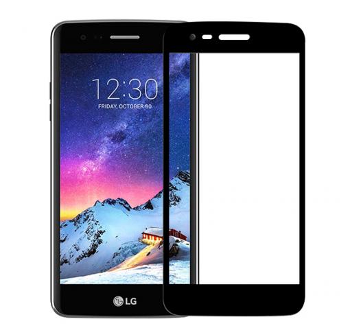 3D full cover Tempered glass screen protector LG K10 2017 / Извит стъклен скрийн протектор LG K10 2017 - черен