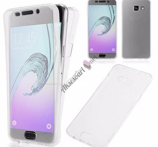 Силиконов калъф / гръб / TPU 360° за Samsung A3 2017 A320 - прозрачен / 2 части / лице и гръб