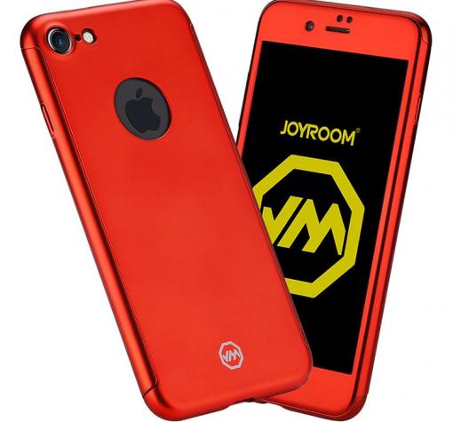 Твърд гръб Magic Skin 360° Joy Room 3in1 за Apple iPhone 7 Plus - червен / JR-BR208