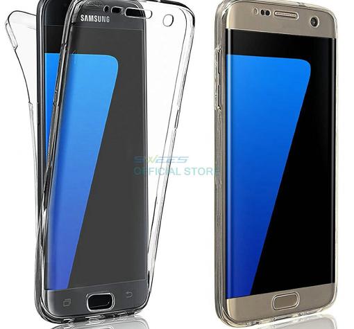 Силиконов калъф / гръб / TPU 360° за Samsung S6 Edge G925 - прозрачен / 2 части / лице и гръб