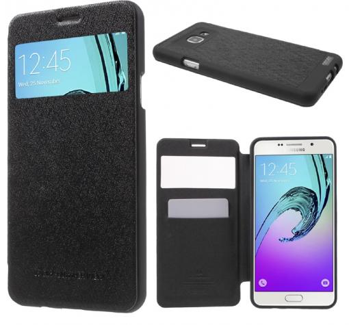 Луксозен калъф Wow Bumper S-View за Samsung A5 2016 A510 - Mercury Goospery / черен
