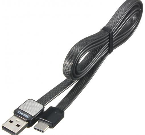 Оригинален USB кабел REMAX Platinum RC-044i 1m / USB Charging Data Cable за Apple iPhone 5 / iPhone 5S / iPhone SE / iPhone 6 / iPhone 6 Plus / iPhone 7 / iPhone 7 Plus - черен / плосък