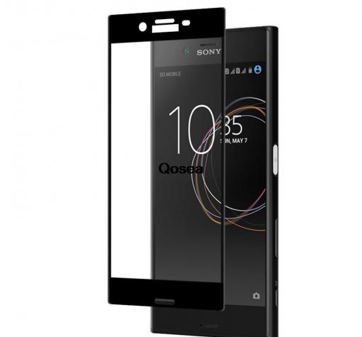 Оригинален извит стъклен скрийн протектор / 4D EQUIPTORS Screen Protector за Sony Xperia XA1 - черен