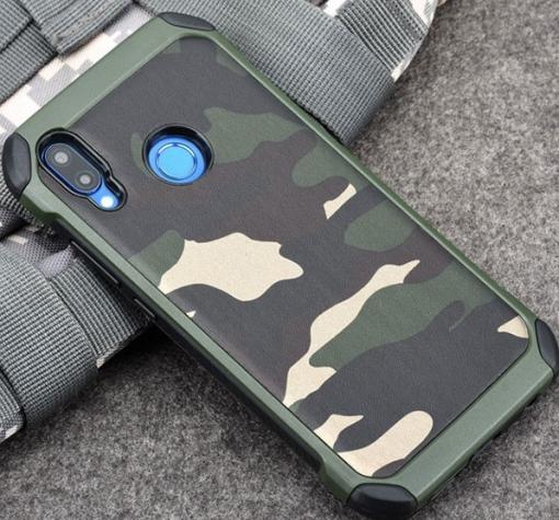 Силиконов калъф / гръб / TPU за Huawei P20 Lite - камуфлаж / зелен