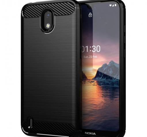 Силиконов калъф / гръб / TPU за Nokia 1.3 - черен / carbon