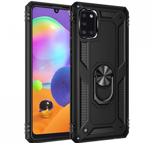 Силиконов гръб TPU Hybrid Magnetic Finger Ring Car Holder за Samsung A31 - черен