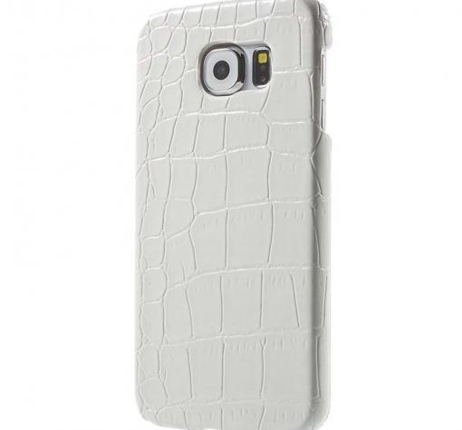 Твърд гръб / капак / Croco за Samsung S6 Edge G925 - бял