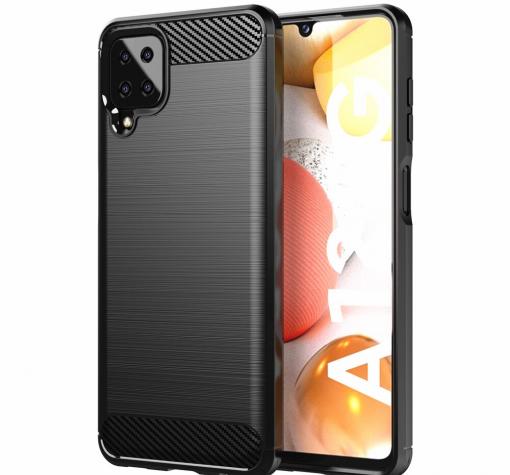 Силиконов калъф / гръб / TPU за Samsung A12 - черен / carbon