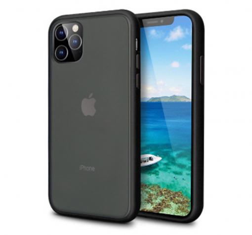 Луксозен твърд гръб ICE със силиконова рамка за Apple iPhone 11 Pro 5.8" - прозрачен / черен
