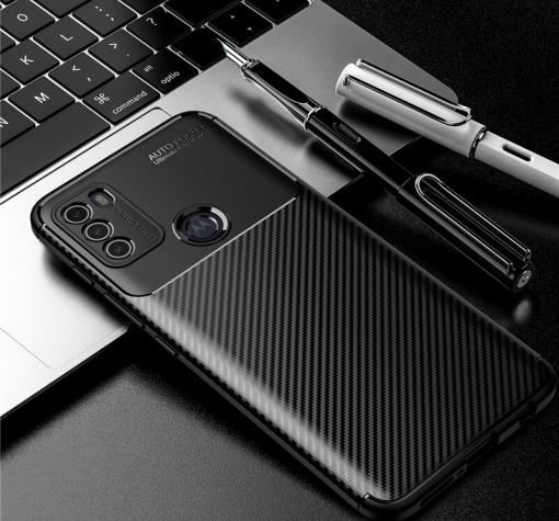 Луксозен силиконов калъф / гръб / TPU Auto Focus за Motorola Moto G50 - черен / Carbon