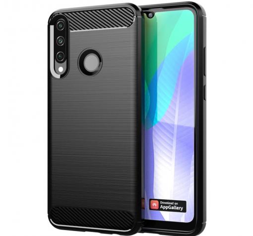 Силиконов калъф / гръб / TPU за Huawei Y6p - черен / carbon
