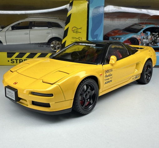 Метална кола с отварящи се врати, капаци, светлини и звуци HONDA Acura NSX 1:24