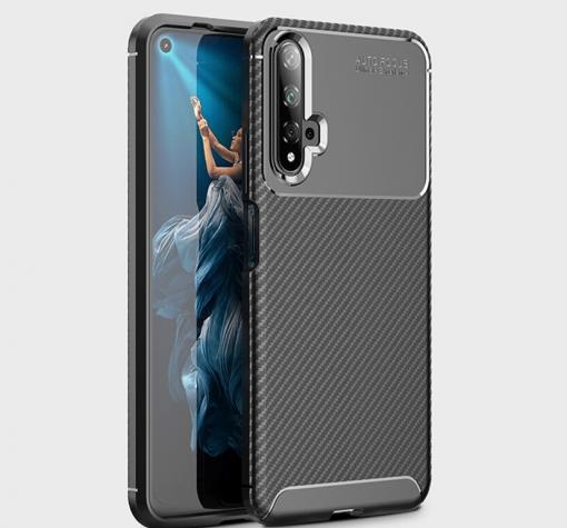 Луксозен силиконов калъф / гръб / TPU Auto Focus за Huawei Honor 20 - черен / Carbon