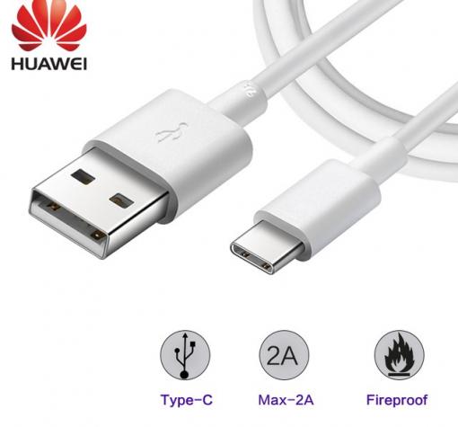 Оригинален USB кабел Type-C за Huawei Y7 2019 - бял