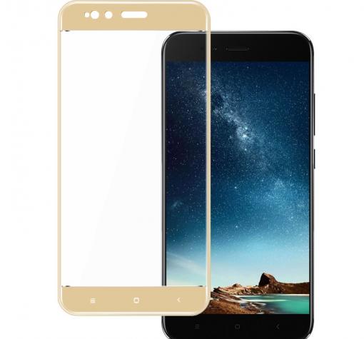 3D full cover Tempered glass screen protector Xiaomi Mi A1 / 5X / Извит стъклен скрийн протектор Xiaomi Mi A1 / 5X - златист