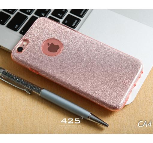 Луксозен силиконов калъф / гръб / TPU Fshang Rosy Classic за Apple iPhone 6 / iPhone 6S - розов / брокат