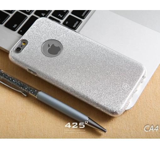 Луксозен силиконов калъф / гръб / TPU Fshang Rosy Classic за Apple iPhone 6 / iPhone 6S - сребрист / брокат