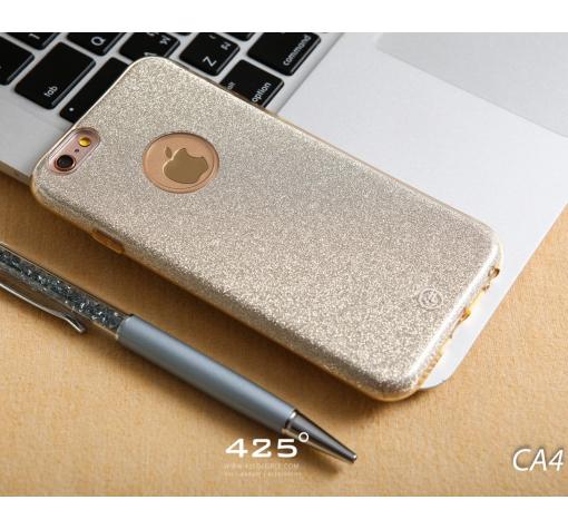 Луксозен силиконов калъф / гръб / TPU Fshang Rosy Classic за Apple iPhone 6 / iPhone 6S - златист / брокат