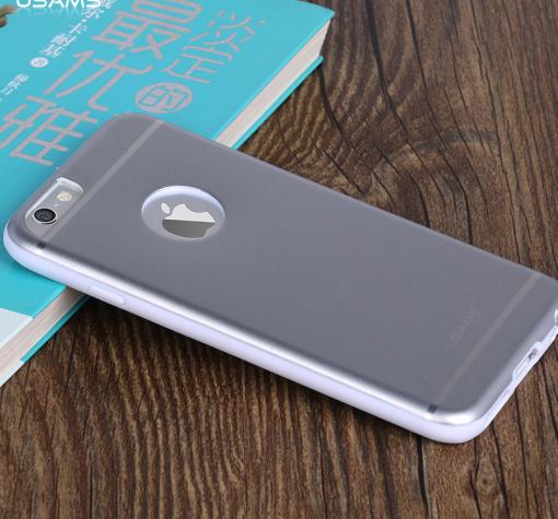 Луксозен силиконов калъф / гръб / USAMS Hero Series за Apple iPhone 6 / iPhone 6S - сребрист с бял кант