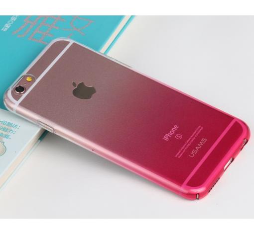 Луксозен твърд гръб USAMS Win Series за Apple iPhone 6 / iPhone 6S - прозрачен / червен