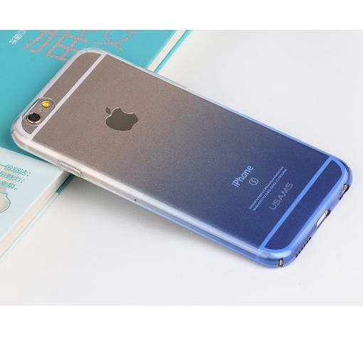 Луксозен твърд гръб USAMS Win Series за Apple iPhone 6 / iPhone 6S - прозрачен / син