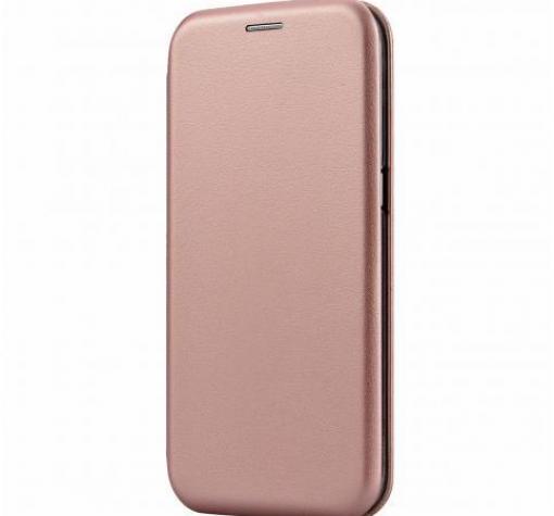 Луксозен кожен калъф Flip тефтер със стойка OPEN за Xiaomi Redmi 7A - Rose Gold