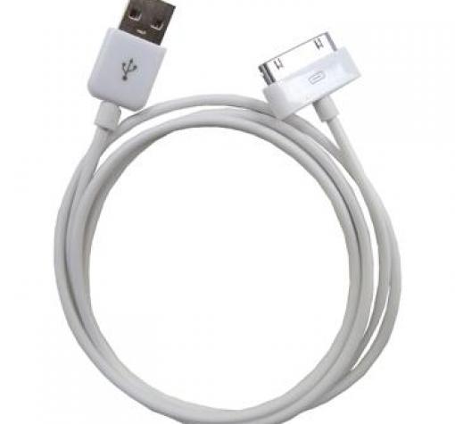 USB Data кабел за iPhone 4S,4,3GS,3G,2G,iPad,iPod бял