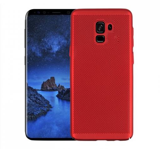 Луксозен твърд гръб за Samsung J6 Plus 2018 - червен / Grid