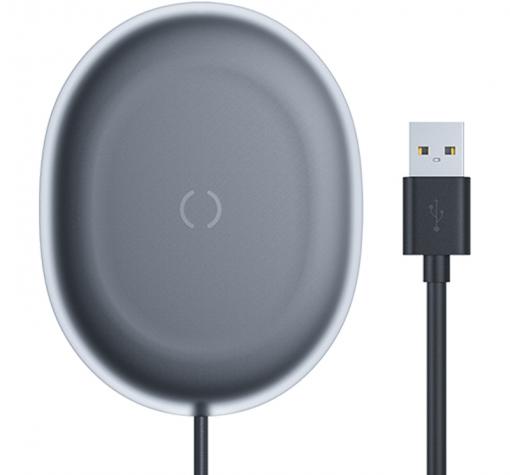 Оригинално универсално зарядно за безжично захранване BASEUS JELLY (WXGD-01) 220V / 15W - черно