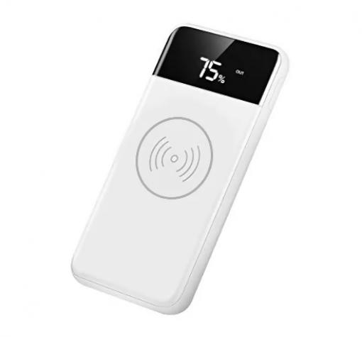 Универсална безжична външна батерия Wireless Power Bank KLGO KP-72 10000mAh - бяла
