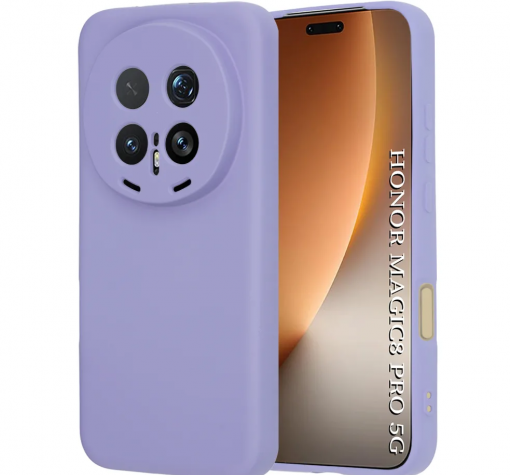 Силиконов калъф / кейс / за Honor Magic 8 Pro / Magic8 Pro - Светлолилав гръб със защита за камерата