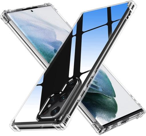 Удароустойчив силиконов калъф / гръб / TPU кейс за Samsung S22 Ultra 5G - прозрачен