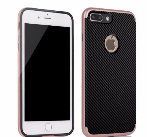 Оригинален гръб LIKGUS за Apple iPhone 7 Plus - черен / Rose Gold кант