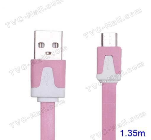 Micro USB Data кабел - бяло и розово