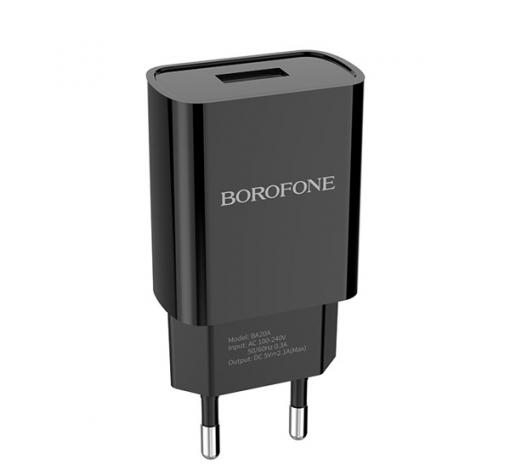 Универсално зарядно / адаптер / 220V BOROFONE BA20A 2.1A - черно