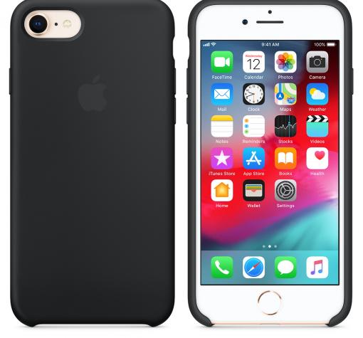 Оригинален гръб Silicone Cover за Apple iPhone 7 / iPhone 8 - черен