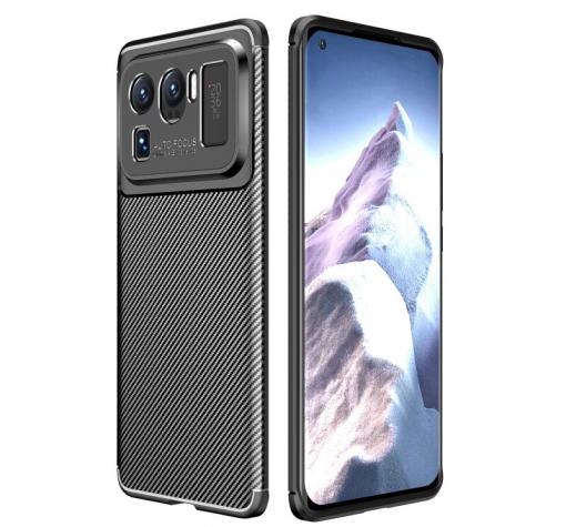 Луксозен силиконов калъф / гръб / TPU Auto Focus за Xiaomi Mi 11 Ultra - черен / Carbon
